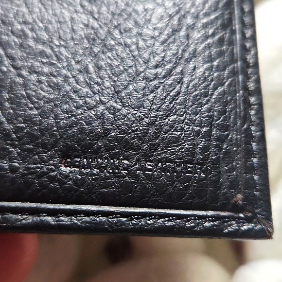 Leather (pebble grain) Tri-fold Wallet, Men, 9 Pocket, New - Picture 7 of 9